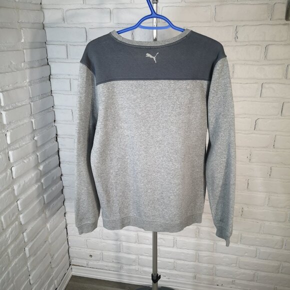 Puma Sport Lifestyle Men's Size Small Grey Fleece Lined Warm Cell Sweatshirt - Picture 2 of 10